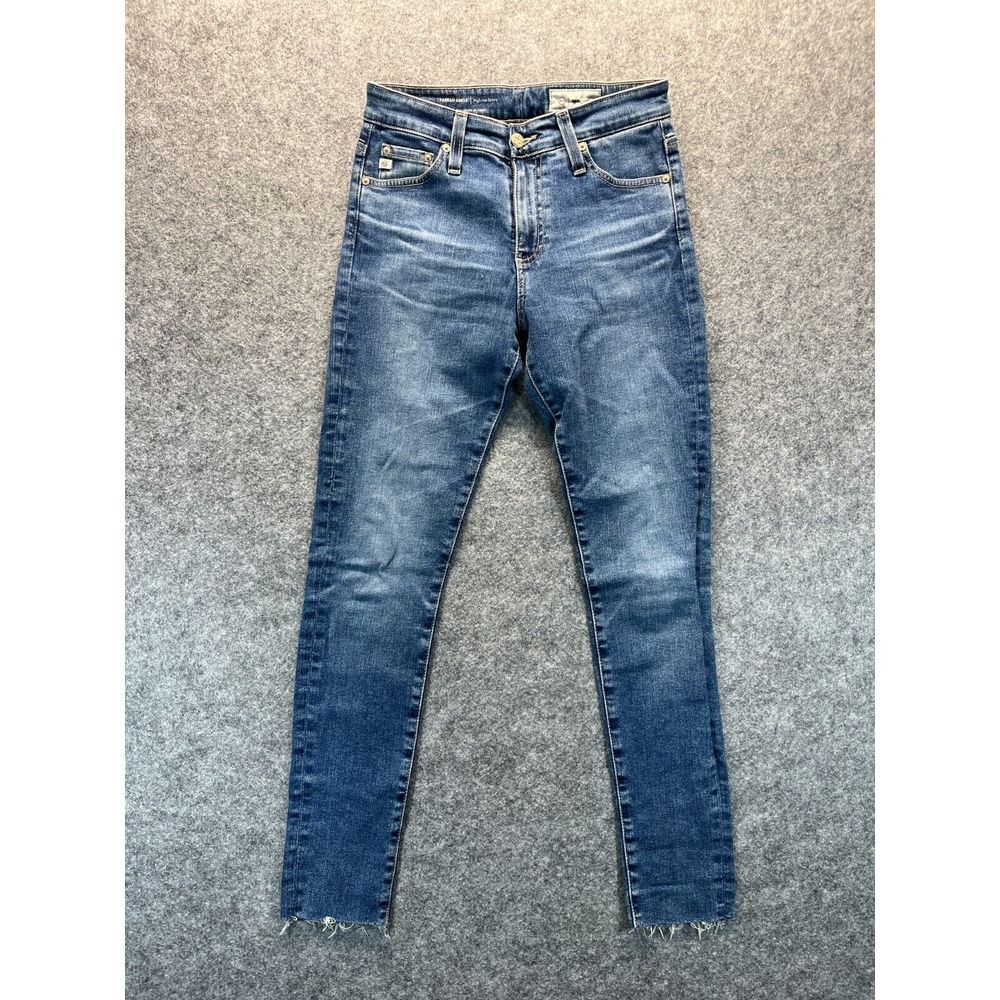 AG-ED Adriano Goldschmied Jeans Womens 25 Farrah Skinny Ankle Jeans Raw Hem Blue